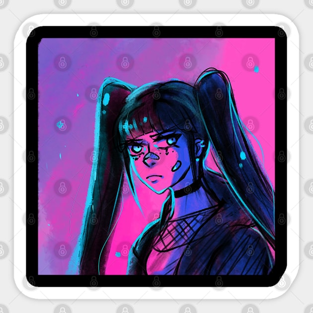 Cyberpunk Color Pop Girl Sticker by Etqtay